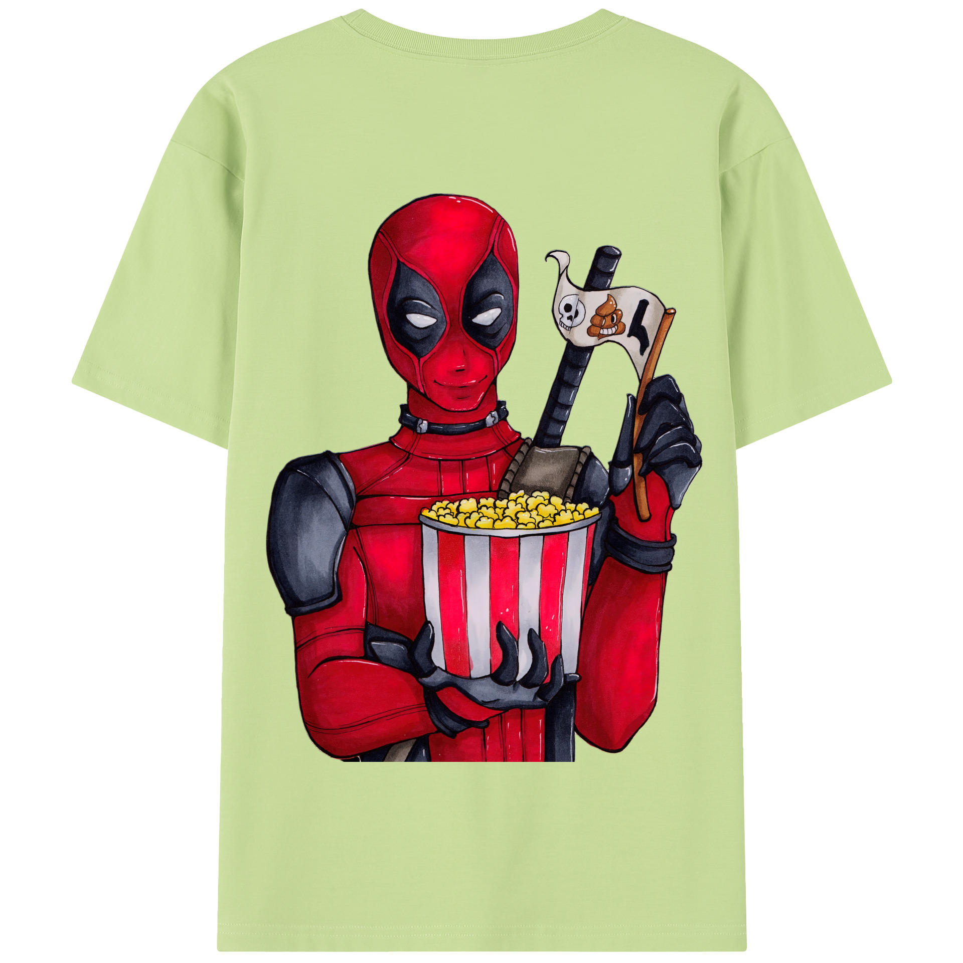 （画像用） Deadpool デッドプール 綿100％半袖Tシャツ（背面プリント）